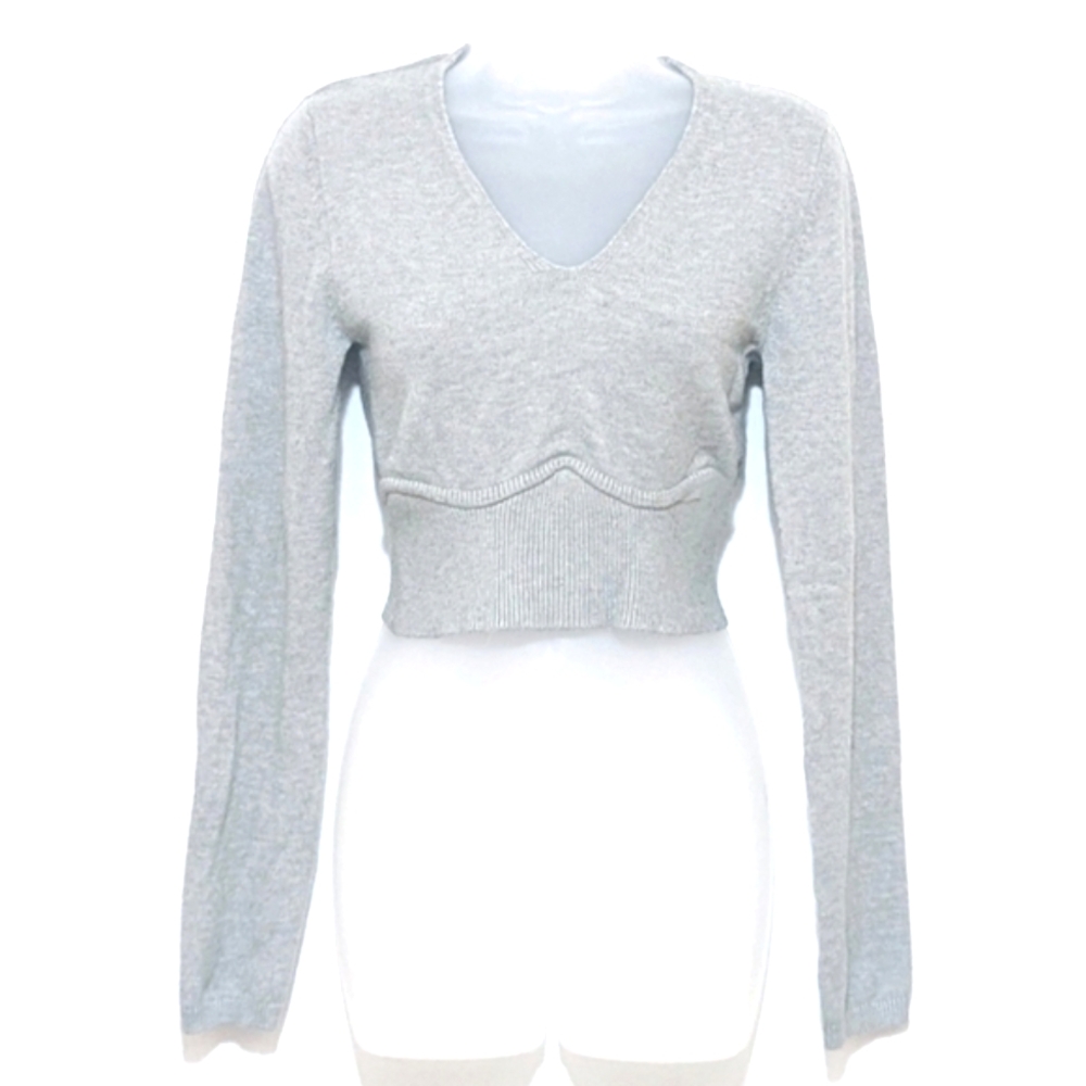 Dictionary | Knit | Cropped | Sweater | VNeck | Ribbed | Soft | Balletcore | Y2K